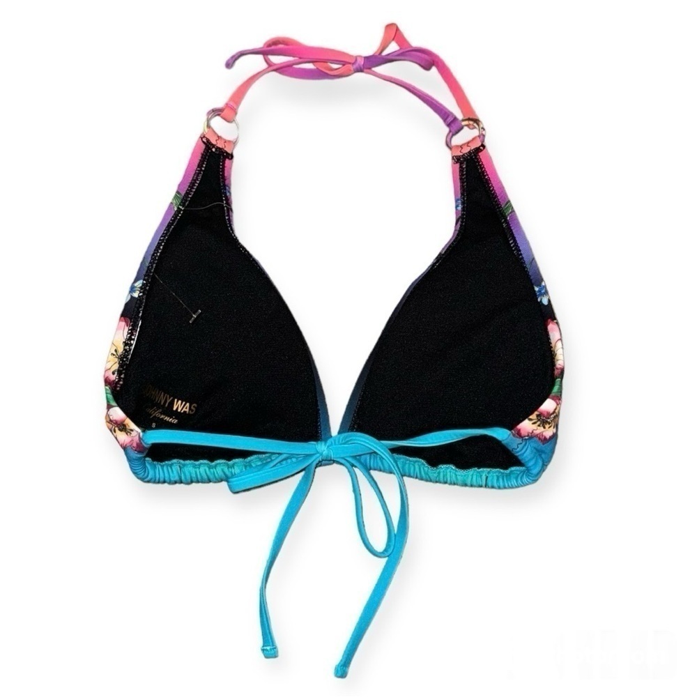 Johnny Was Ring Floral Triangle Bikini Top Size Small MSRP $98 NEW - Picture 5 of 6